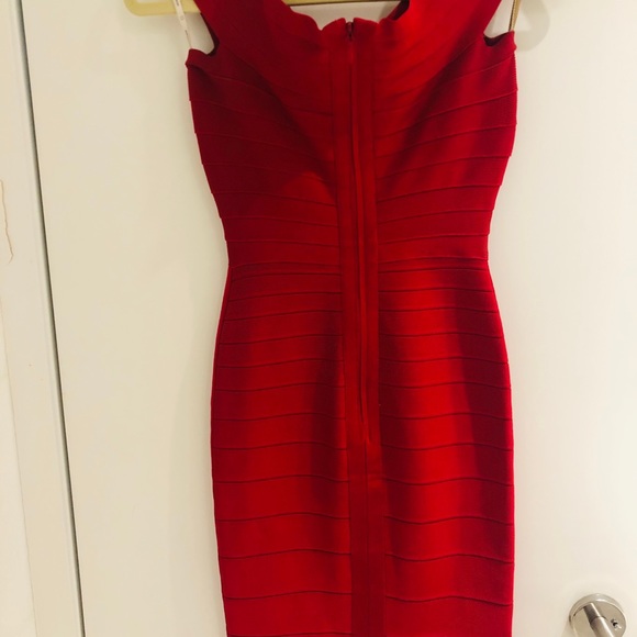New Never Worn Red Herve Leger Dress - Picture 4 of 7